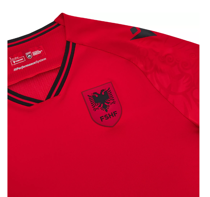 Macron Albania WC World Cup 2026 Authentic Home Jersey - Red/Black