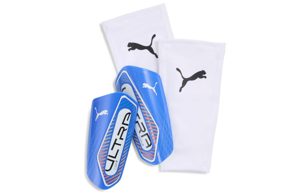 Puma 2025 Ultra Light Sleeve Shin Guards - Ultra Blue/White/Glowing Red