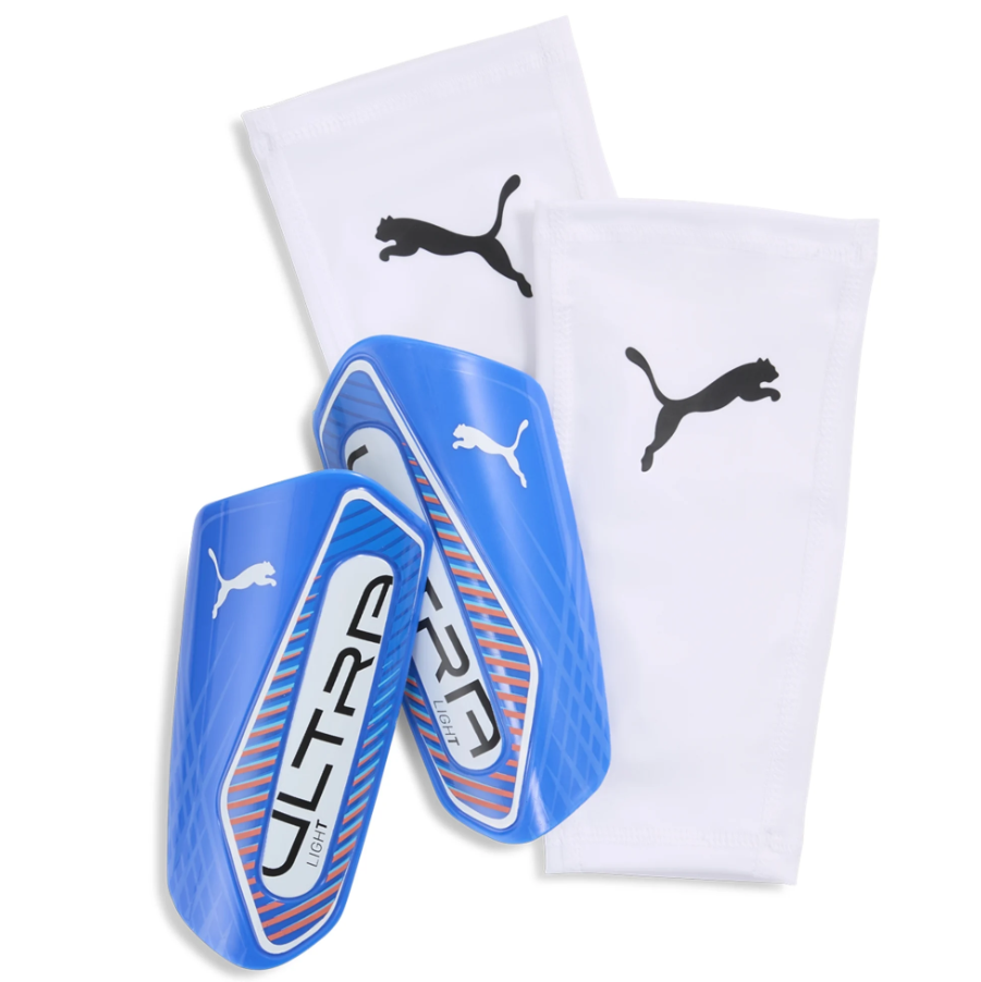Puma 2025 Ultra Light Sleeve Shin Guards - Ultra Blue/White/Glowing Red