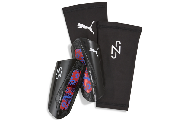 Puma 2025 Ultra Light Neymar Jr Sleeve Shin Guards - Black/Red/Blue