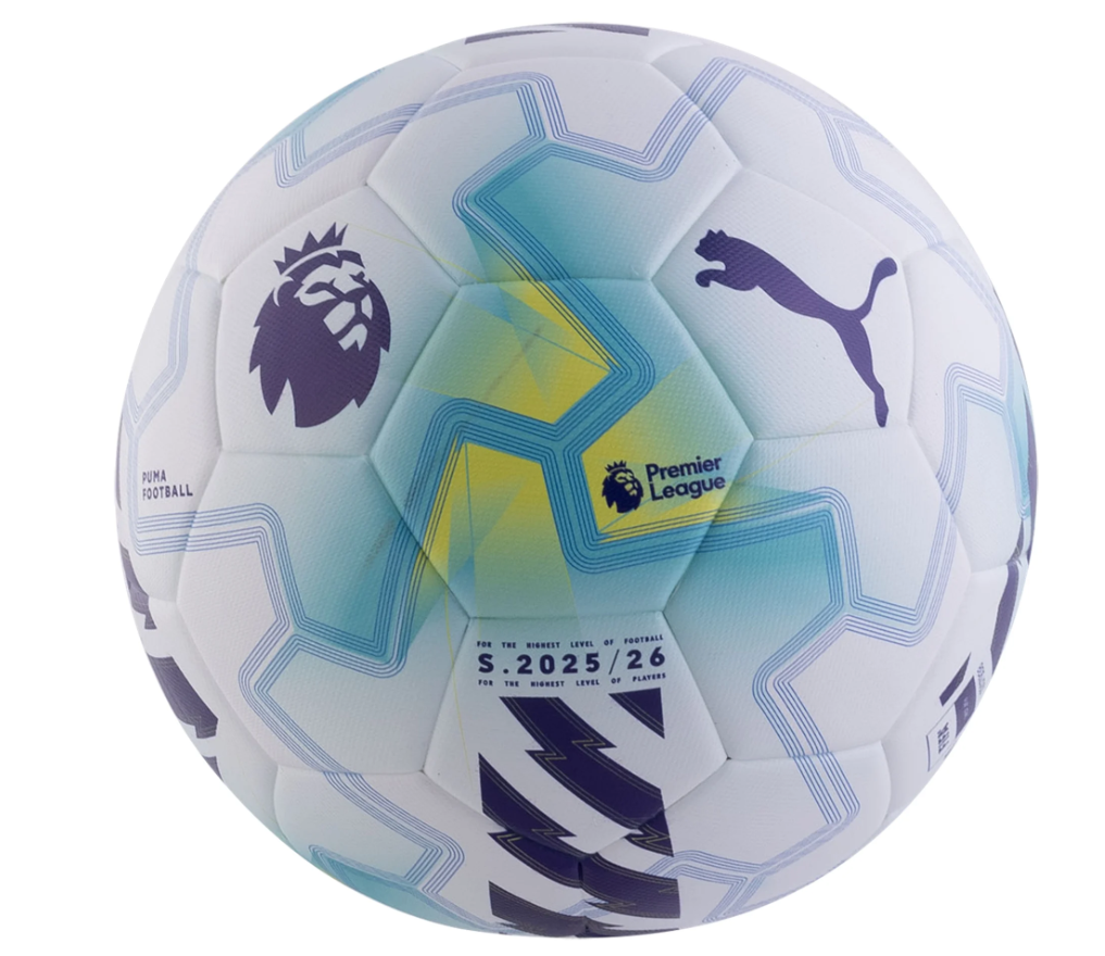 Puma Premier League 2025 - 26  Orbita Cup Lights Ball - White/Team Aqua/Ultra Blue