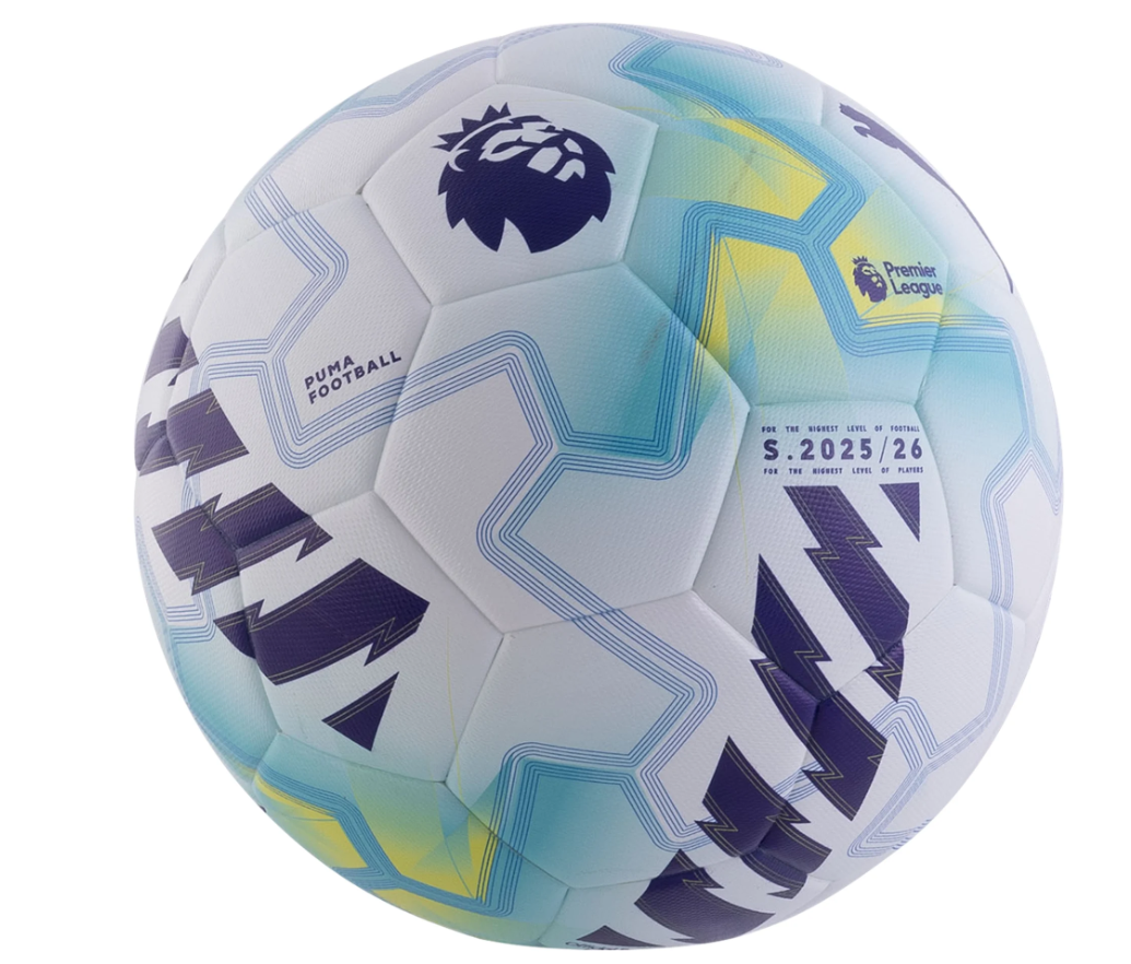 Puma Premier League 2025 - 26  Orbita Cup Lights Ball - White/Team Aqua/Ultra Blue
