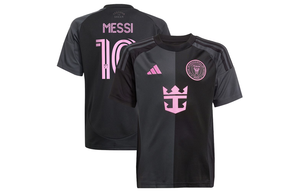 adidas Youth Inter Miami CF / Messi  #10 2025 Away Jersey - Black/Easy Pink
