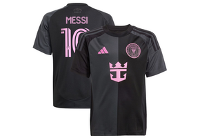 adidas Youth Inter Miami CF / Messi  #10 2025 Away Jersey - Black/Easy Pink