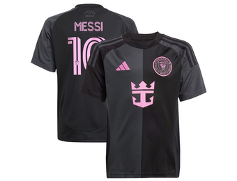 adidas Youth Inter Miami CF / Messi  #10 2025 Away Jersey - Black/Easy Pink
