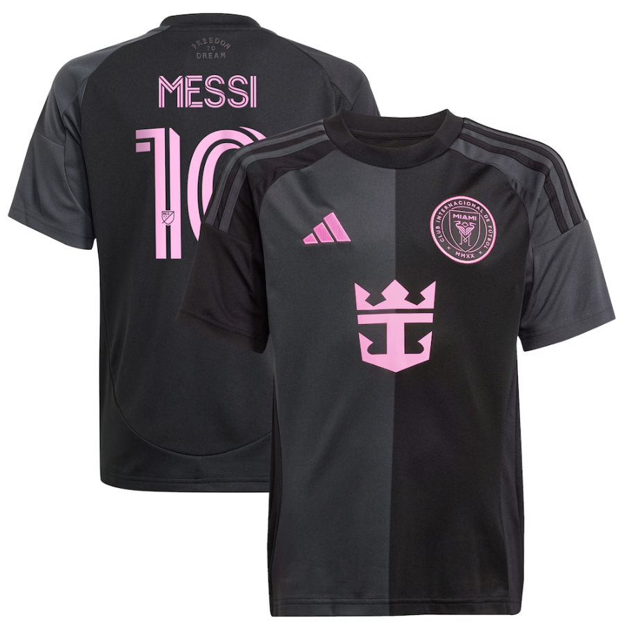 adidas Youth Inter Miami CF / Messi  #10 2025 Away Jersey - Black/Easy Pink