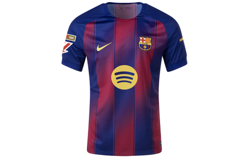 Nike Barcelona 2025 - 26 Lamine Yamal Home Jersey + La Liga Patch - Deep Royal Blue/Noble Red/Gold