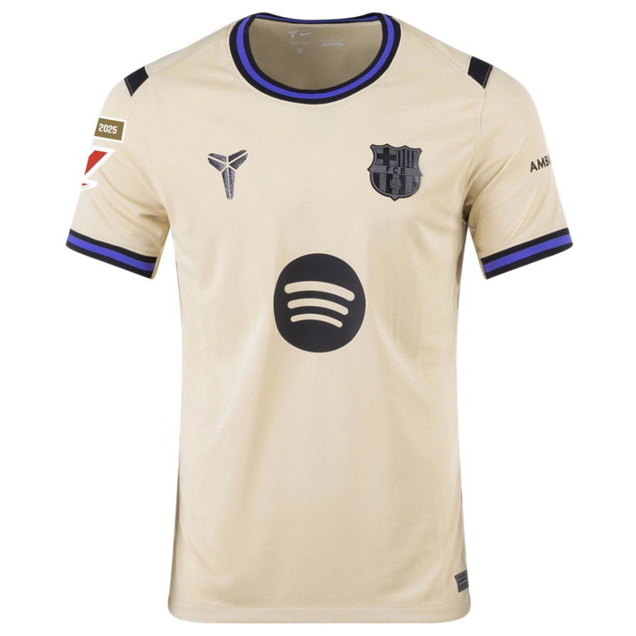 Nike Barcelona 2025 - 26 Lamine Yamal Away Jersey + La Liga Patch - Team Gold/Persian Violet/Black