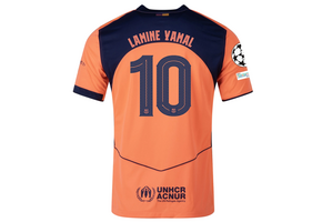 Nike Barcelona 2025 - 26 Lamine Yamal Third Jersey + UCL Patch - Orange/Dark Obsidian