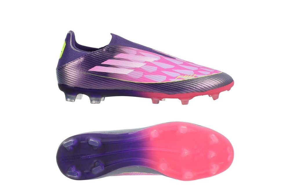 adidas F50 League Laceless Lamine Yamal FG / MG - Purple/Cloud White/Lucid Lemon
