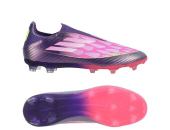 adidas F50 League Laceless Lamine Yamal FG / MG - Purple/Cloud White/Lucid Lemon