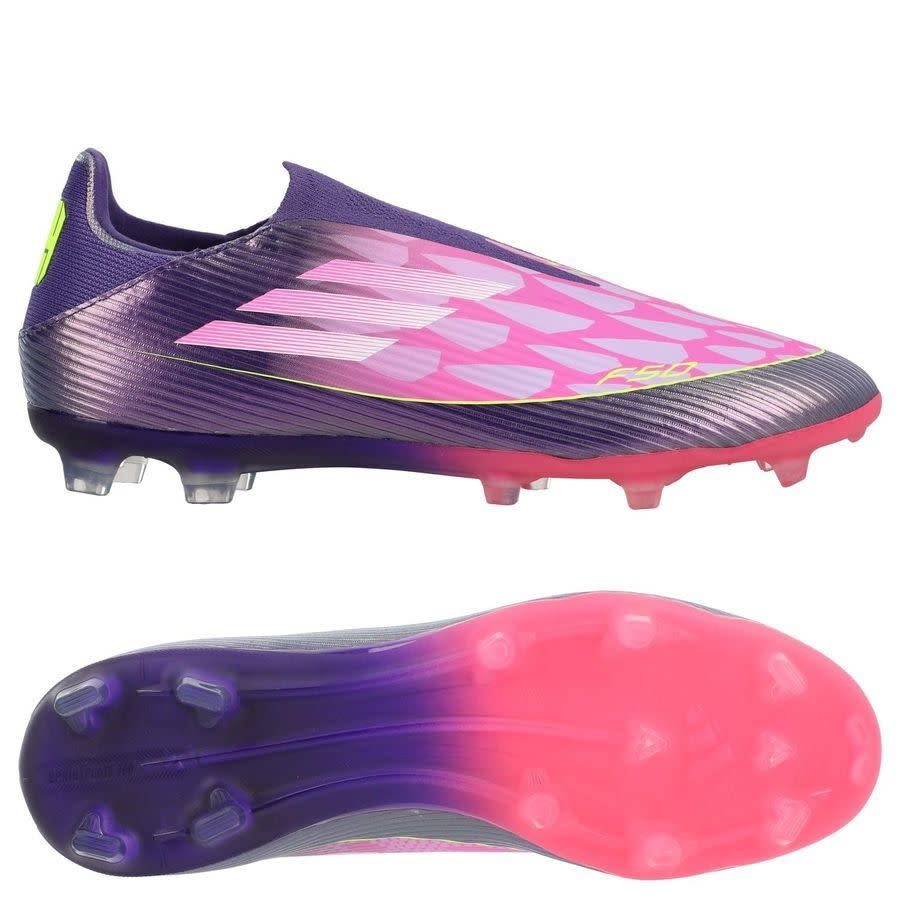 adidas F50 League Laceless Lamine Yamal FG / MG - Purple/Cloud White/Lucid Lemon