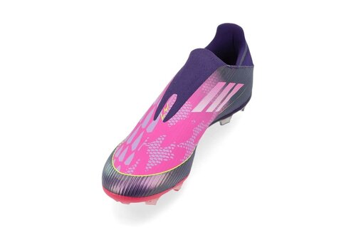 adidas F50 League Laceless Lamine Yamal FG / MG - Purple/Cloud White/Lucid Lemon
