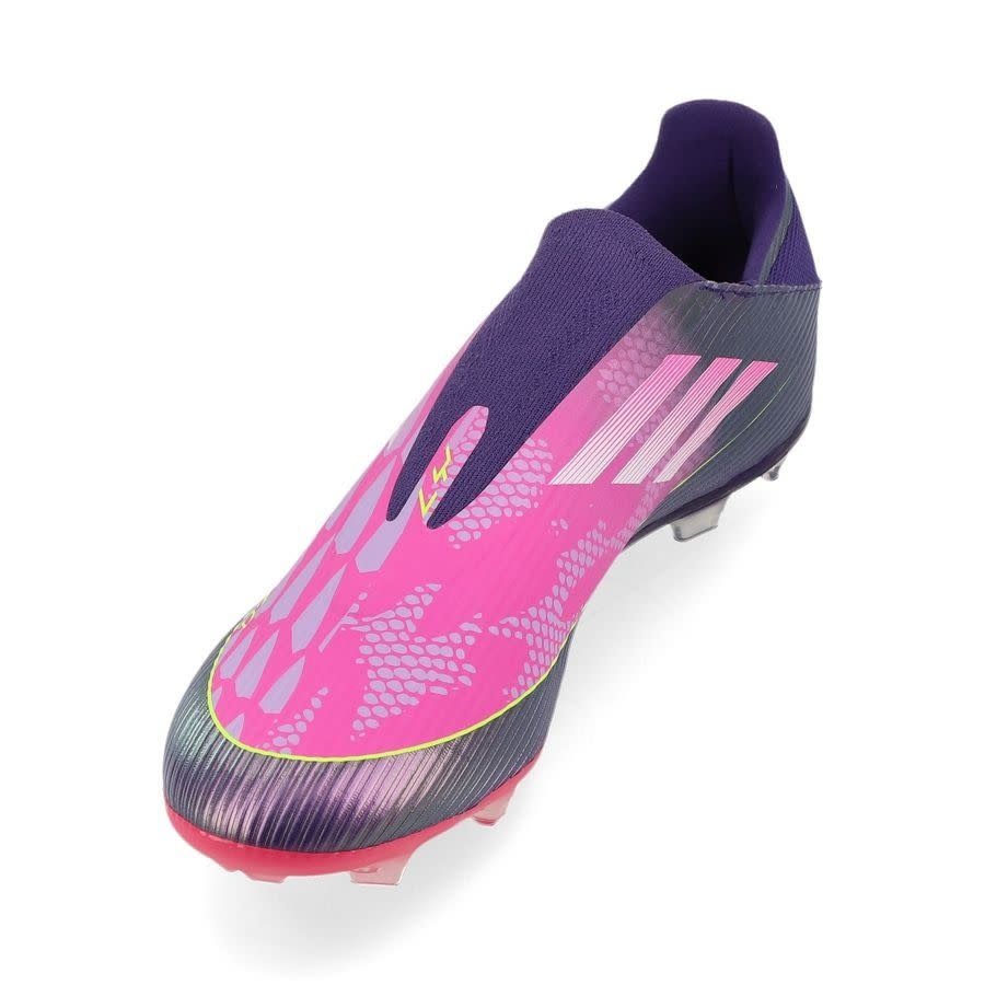 adidas F50 League Laceless Lamine Yamal FG / MG - Purple/Cloud White/Lucid Lemon