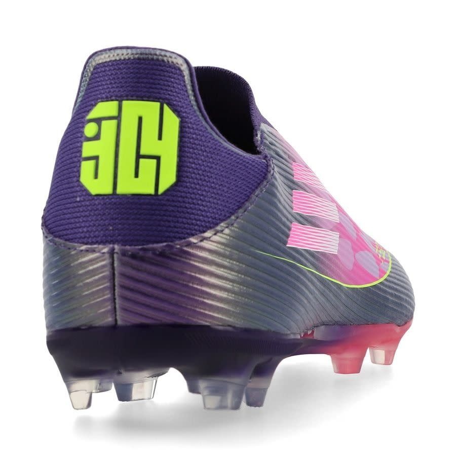 adidas F50 League Laceless Lamine Yamal FG / MG - Purple/Cloud White/Lucid Lemon