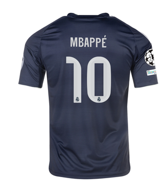adidas adidas Real Madrid 2025 - 26 Mbappe # 10 Away Jersey + UCL Patch - Legend Ink