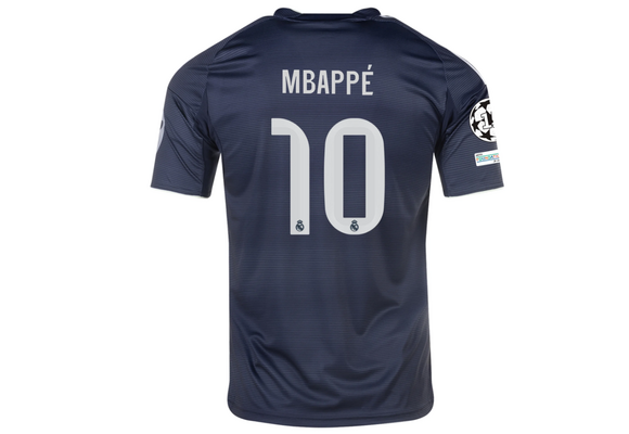 adidas Real Madrid 2025 - 26 Mbappe # 10 Away Jersey + UCL Patch - Legend Ink