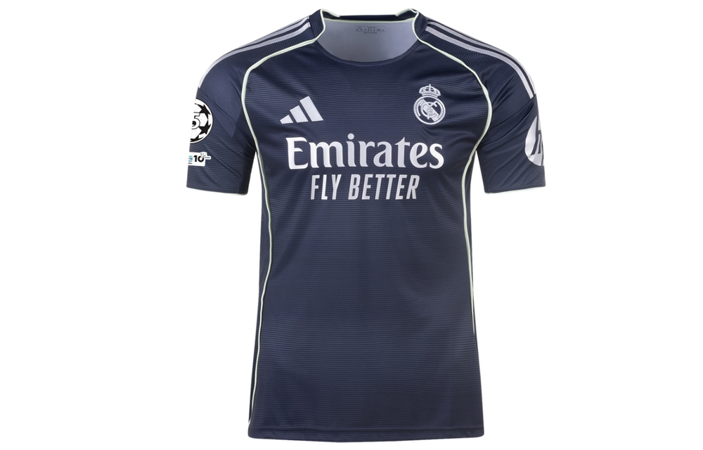 adidas Real Madrid 2025 - 26 Mbappe # 10 Away Jersey + UCL Patch - Legend Ink