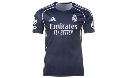 adidas Real Madrid 2025 - 26 Mbappe # 10 Away Jersey + UCL Patch - Legend Ink