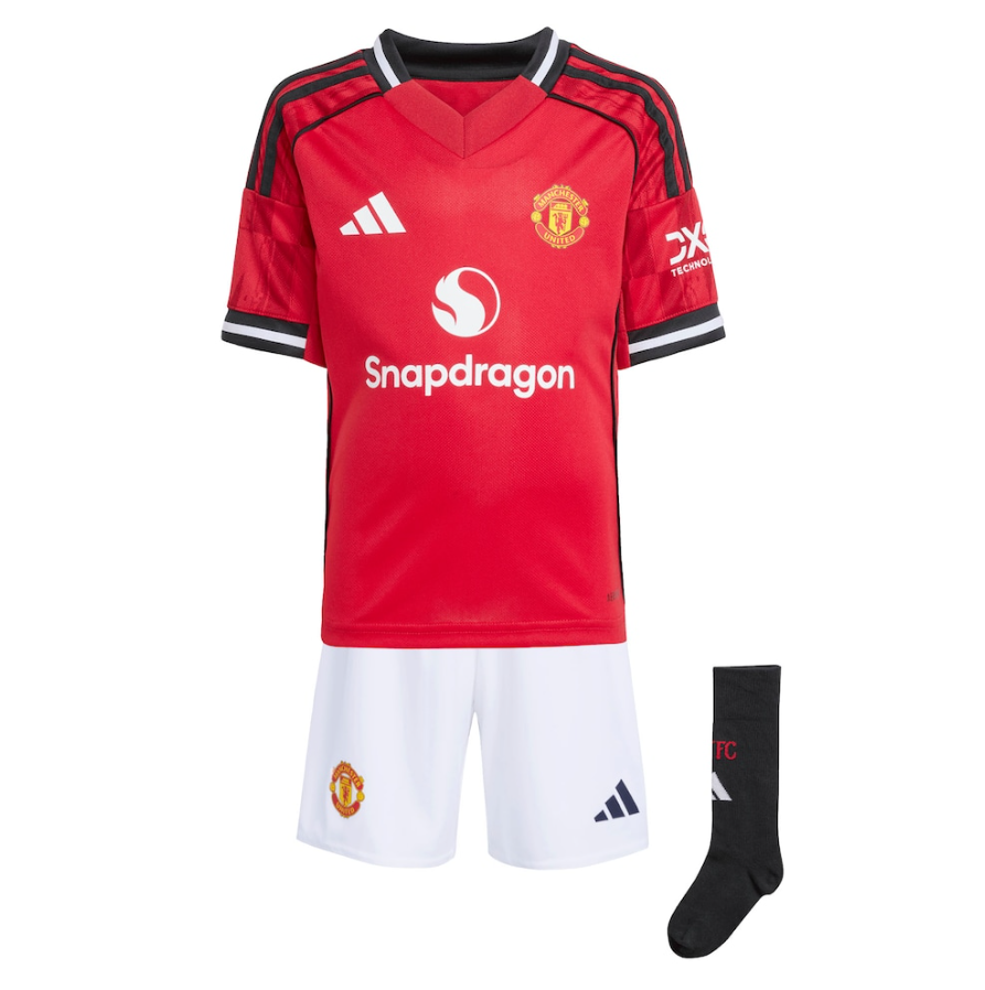 adidas Manchester United 2025 - 26 Home Toddlers Mini Kit - Red / White