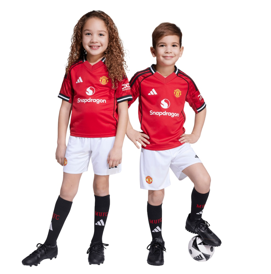 adidas Manchester United 2025 - 26 Home Toddlers Mini Kit - Red / White
