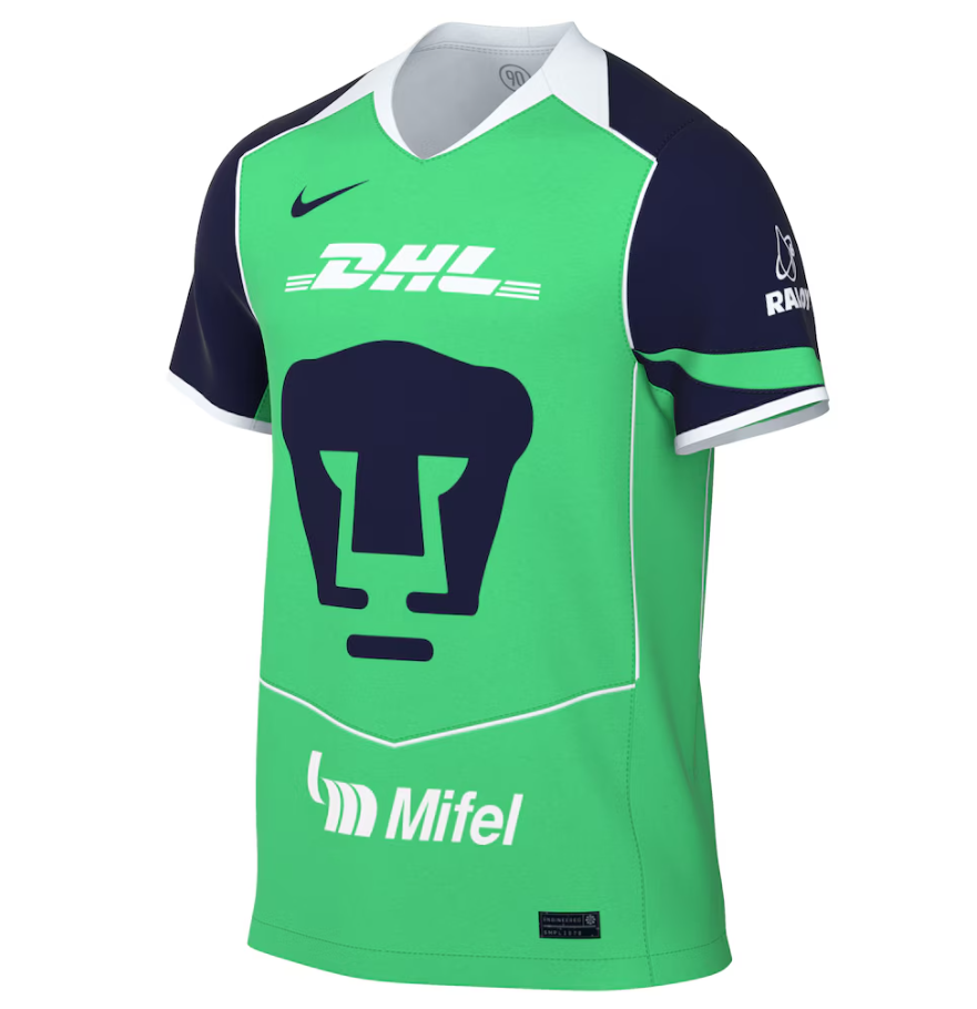 Nike Pumas UNAM 2025 - 26 Third Jersey - Green Shock/Blue Void/White