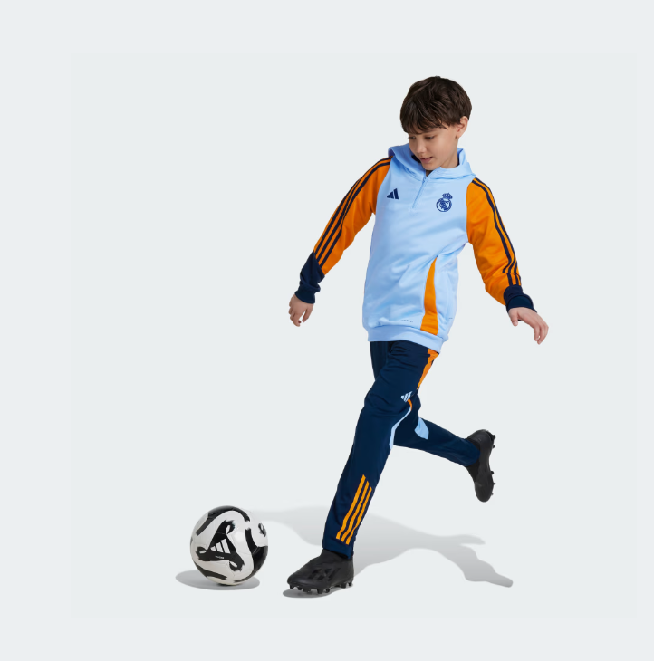 adidas Youth Real Madrid 2024 -25 Tiro Training Pants - Navy Blue/Crew Orange/Glow Blue
