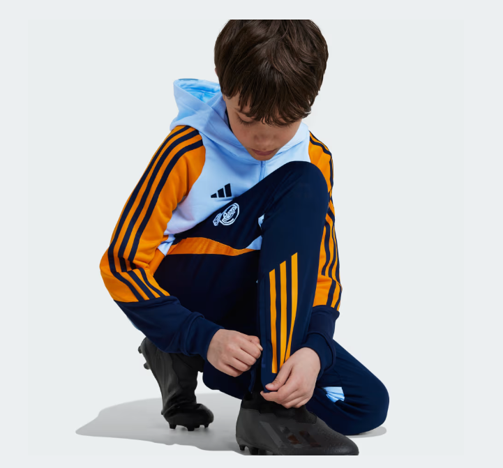 adidas Youth Real Madrid 2024 -25 Tiro Training Pants - Navy Blue/Crew Orange/Glow Blue
