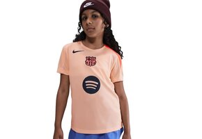 Nike Youth Barcelona 2025 - 26 Strike Prematch Training Jersey - Crimson Tint/Bright Mango/Midnight Navy