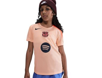 Nike Youth Barcelona 2025 - 26 Strike Prematch Training Jersey - Crimson Tint/Bright Mango/Midnight Navy