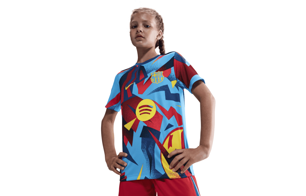 Nike Youth Barcelona 2025 - 26 Academy Pro Prematch Training Jersey - University Blue/Gym Blue/Opti Yellow