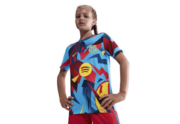 Nike Youth Barcelona 2025 - 26 Academy Pro Prematch Training Jersey - University Blue/Gym Blue/Opti Yellow