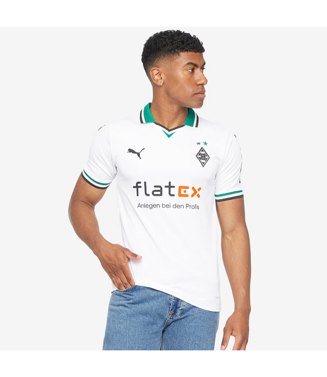 Puma Puma Borussia Mönchengladbach 2023-24 Home Soccer Jersey - White/Power Green