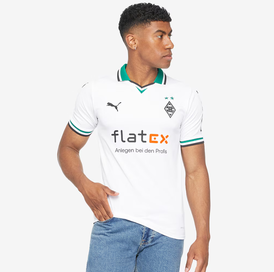 Puma Borussia Mönchengladbach 2023-24 Home Soccer Jersey - White/Power Green