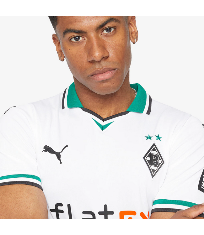 Puma Puma Borussia Mönchengladbach 2023-24 Home Soccer Jersey - White/Power Green