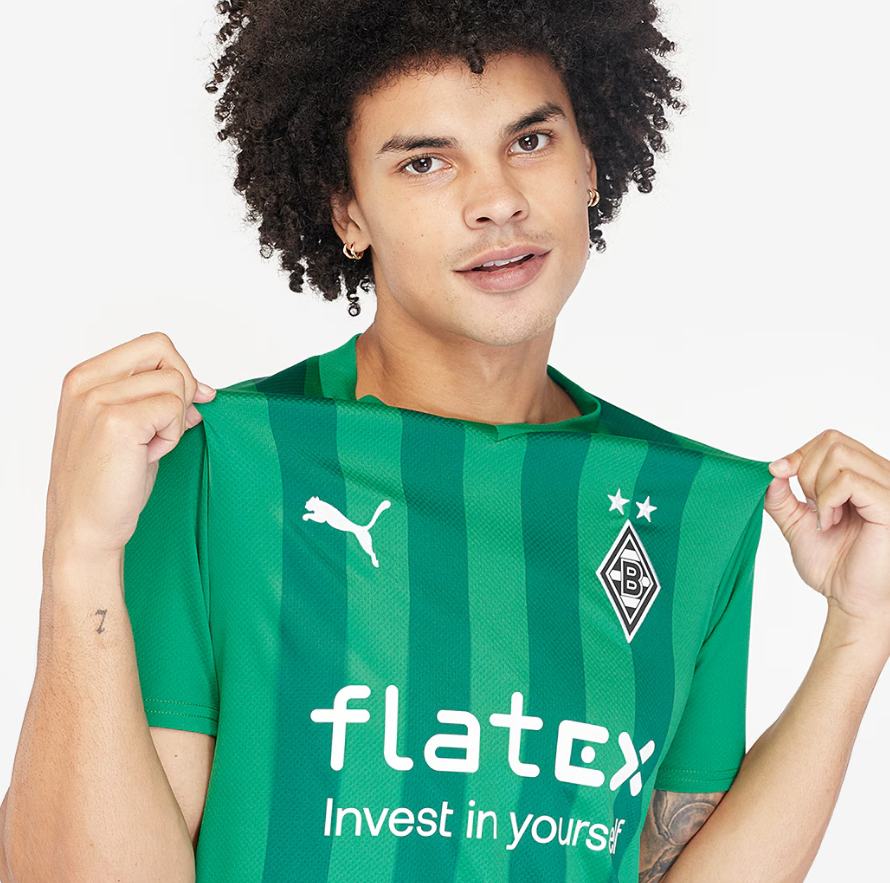 Puma Borussia Mönchengladbach 2023-24 Away Soccer Jersey - Porcelain/Anise Flower