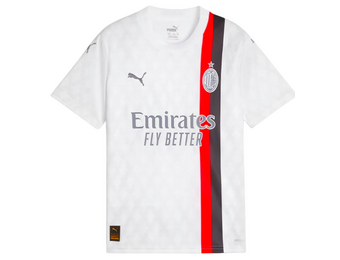 Puma AC Milan 2023 - 24 Youth Away Jersey - White/Feather Gray/Red