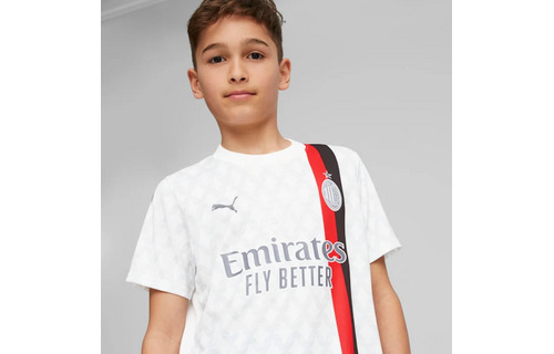 Puma AC Milan 2023 - 24 Youth Away Jersey - White/Feather Gray/Red
