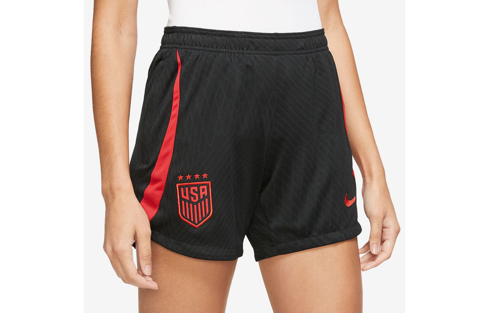 Nike Womens USA United States USWNT 2023-24 DriFit Strike Shorts - Black/Speed Red