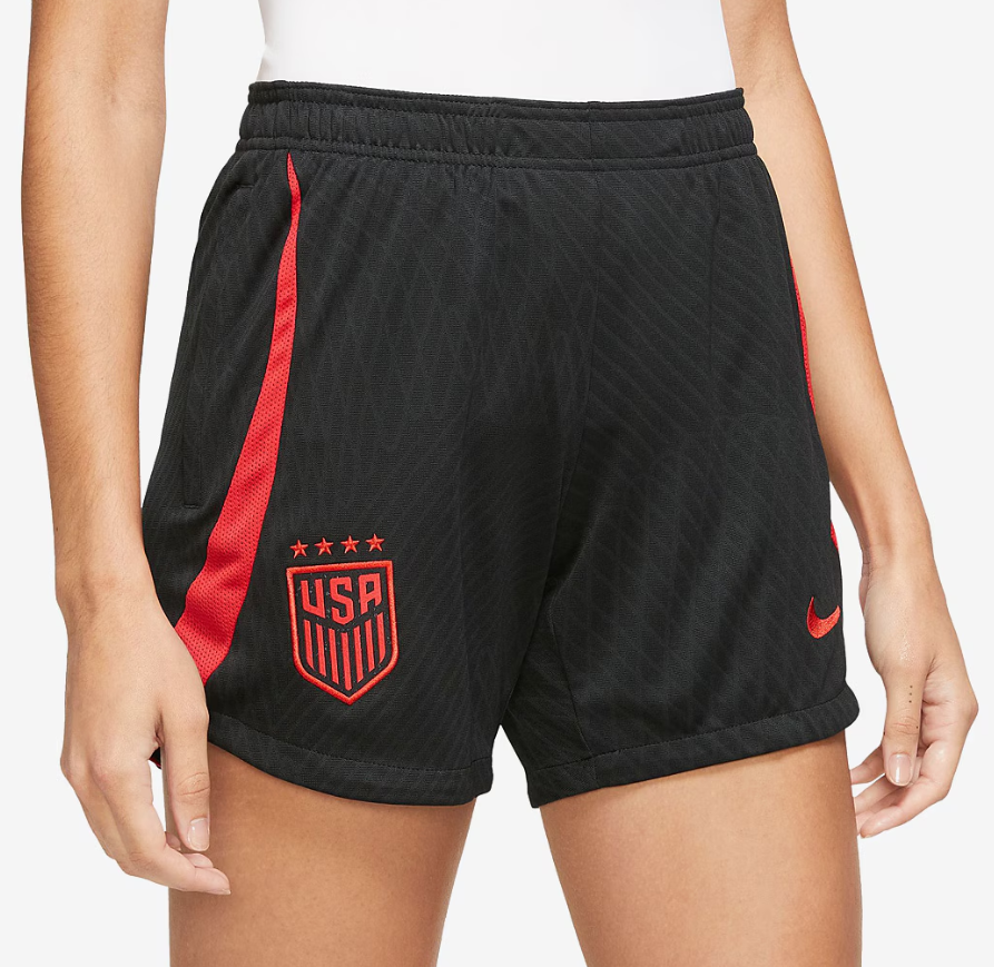 Nike Womens USA United States USWNT 2023-24 DriFit Strike Shorts - Black/Speed Red
