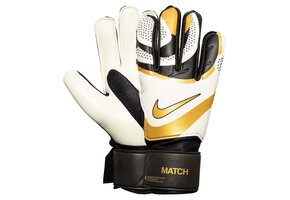 Nike Match Goalkeeper Gloves - Black/White/Metallic Gold Coin