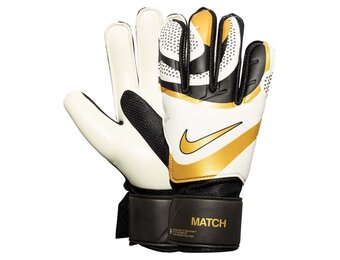 Nike Match Goalkeeper Gloves - Black/White/Metallic Gold Coin