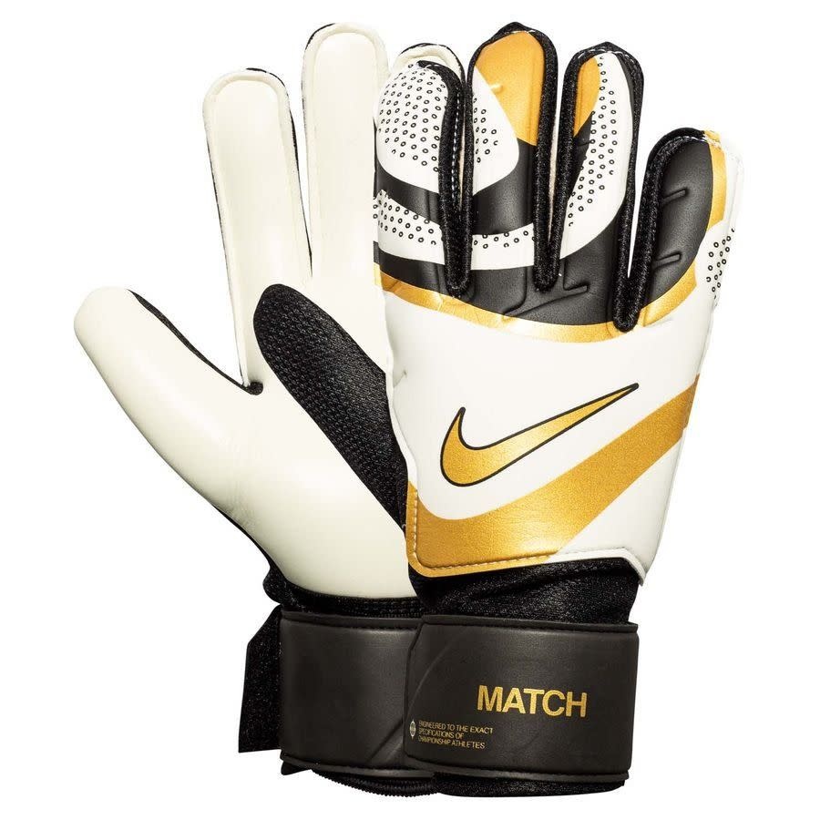 Nike Match Goalkeeper Gloves - Black/White/Metallic Gold Coin