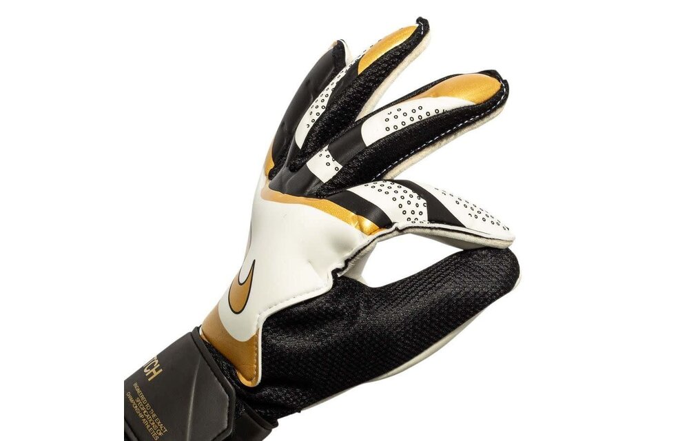 Nike Match Goalkeeper Gloves - Black/White/Metallic Gold Coin