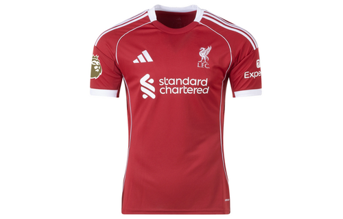 adidas Liverpool 2025 - 26 Wirtz # 7 Home Jersey + PL Patch- Strawberry Red