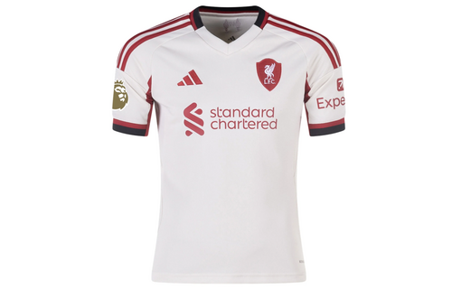 adidas Liverpool FC 2025 - 26 Youth Wirtz # 7 Away Jersey + PL Patch - Wonder White