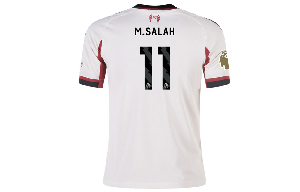 adidas Liverpool FC 2025 - 26 Youth M. Salah # 11 Away Jersey + PL Patch - Wonder White