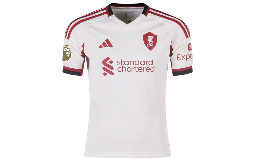 adidas Liverpool FC 2025 - 26 Youth M. Salah # 11 Away Jersey + PL Patch - Wonder White