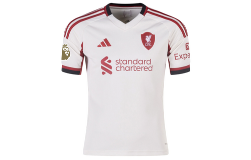 adidas Liverpool FC 2025 - 26 Youth M. Salah # 11 Away Jersey + PL Patch - Wonder White