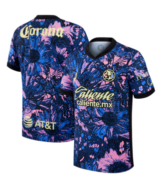 Nike Nike Club America 2024-25 Authentic Third Jersey - Medium Blue/Black/Lemon Chiffon